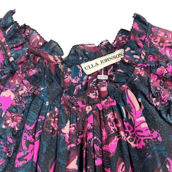 ULLA JOHNSON Fawn floral Dress in Midnight Sz 6 - Picture 6 of 13